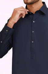 NAVY BLENDED KAMEEZ SHALWAR
