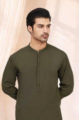 OLIVE BLENDED KAMEEZ SHALWAR
