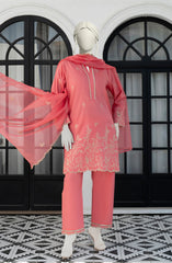 EMBROIDERED CAMBRIC STITCHED 3 PIECE