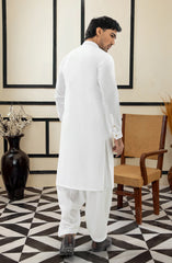 SUMMER'25 MEN KAMEEZ SHALWAR WHITE