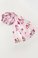 LIGHT-PINK PRINTED VISCOSE STOLE