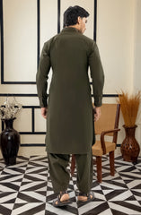 SUMMER'25 MEN KAMEEZ SHALWAR FOREST GREEN