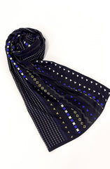 BLACK PRINTED VISCOSE STOLE