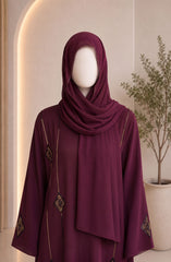 MAROON FORMAL FESTIVE ABAYA
