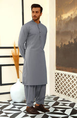 SILVER GREY BLENDED KAMEEZ SHALWAR