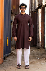 MAROON BLENDED EMBROIDERED KURTA