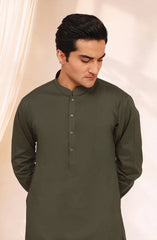 DEEP OLIVE 100% COTTON KAMEEZ SHALWAR
