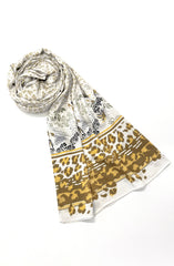 OFF WHITE PRINTED VISCOSE STOLE