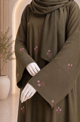 OLIVE-GREEN FORMAL FESTIVE ABAYA