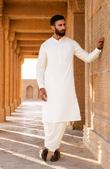 SUMMER'25 MEN KAMEEZ SHALWAR OFF WHITE
