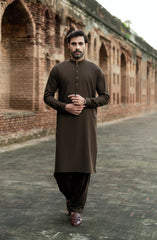 DARK-GREY BLENDED KAMEEZ SHALWAR