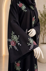 BLACK-GREEN FORMAL FESTIVE ABAYA