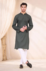 GRAPHITE 100% COTTON PRINTED EMBROIDERED KURTA