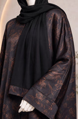 BROWN-BLACK PRINTED ABAYA