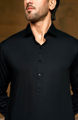 SUMMER'25 MEN KAMEEZ SHALWAR BLACK