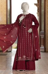 EMBROIDERED CAMBRIC 3PCS UNSTITCHED
