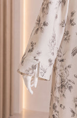 WHITE PRINTED ABAYA