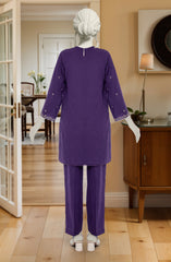 EMBROIDERED JACQUARD 2PCS STITCHED