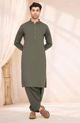 FOREST-GREEN 100% COTTON KAMEEZ SHALWAR