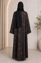 BROWN-BLACK PRINTED ABAYA