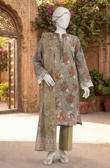 EMBROIDERED PRINTED LAWN 3PCS UNSTITCHED