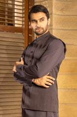 WINTER'23 MEN KAMEEZ SHALWAR WITH WAIST COAT PURPLE