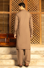 WINTER'23 MEN KAMEEZ SHALWAR WITH WAIST COAT LIGHT BROWN