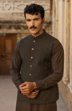 WINTER'23 MEN KAMEEZ SHALWAR WITH WAIST COAT BROWN