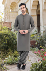 DARK GREY BLENDED KAMEEZ SHALWAR