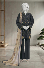 EMBROIDERED CAMBRIC 3PCS UNSTITCHED
