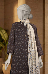 EMBROIDERED PRINTED CAMBRIC STITCHED 3 PIECE