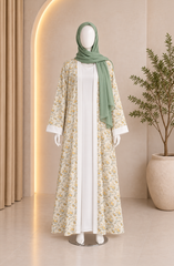 GREEN PRINTED ABAYA