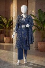 EMBROIDERED PRINTED CAMBRIC STITCHED 3 PIECE