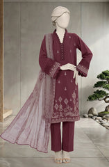 EMBROIDERED CAMBRIC 3PCS UNSTITCHED