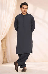 CHARCOAL BLENDED KAMEEZ SHALWAR WAISTCOAT