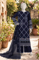 EMBROIDERED CAMBRIC 3PCS UNSTITCHED