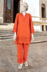 EMBROIDERED CAMBRIC STITCHED 2 PIECE