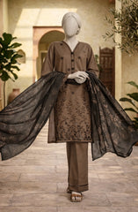 EMBROIDERED CAMBRIC 3PCS UNSTITCHED