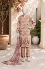 EMBROIDERED CAMBRIC STITCHED 3 PIECE