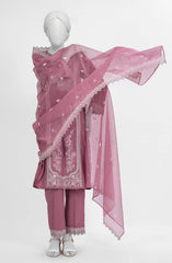 EMBROIDERED CAMBRIC STITCHED 3 PIECE