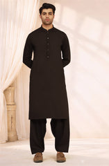 CHOCOLATE-BROWN BLENDED KAMEEZ SHALWAR