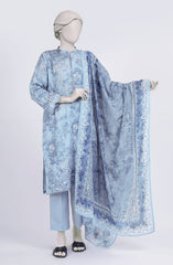 EMBROIDERED PRINTED LAWN STITCHED 3 PIECE