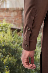 BROWN BLENDED KAMEEZ SHALWAR
