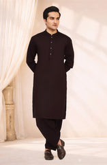 CHOCOLATE-BROWN 100% COTTON KAMEEZ SHALWAR