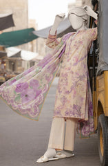 EMBROIDERED PRINTED LAWN STITCHED 3 PIECE