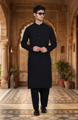 NAVY BLENDED KAMEEZ SHALWAR