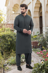 DARK GREEN 100% COTTON KAMEEZ SHALWAR