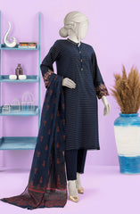 EMBROIDERED ZARI TAR STITCHED 3 PIECE