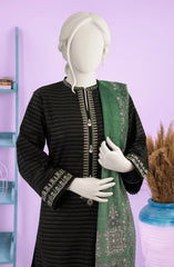 EMBROIDERED ZARI TAR STITCHED 3 PIECE