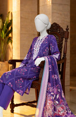 EMBROIDERED PRINTED LAWN STITCHED 3 PIECE